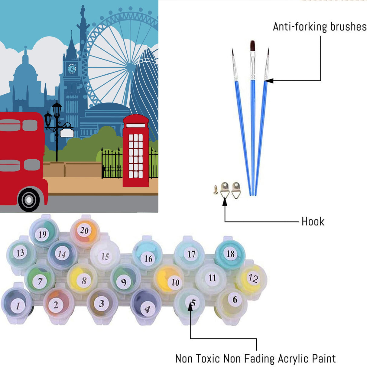 cupmod 6 Packs Paint by Number Kits for Adults Beginners,City Travel Easy Acrylic Paint by Number Kits,Oil Painting Art on Canvas Without Frame for Home Wall Decor 7.8x11.8inch cupmod