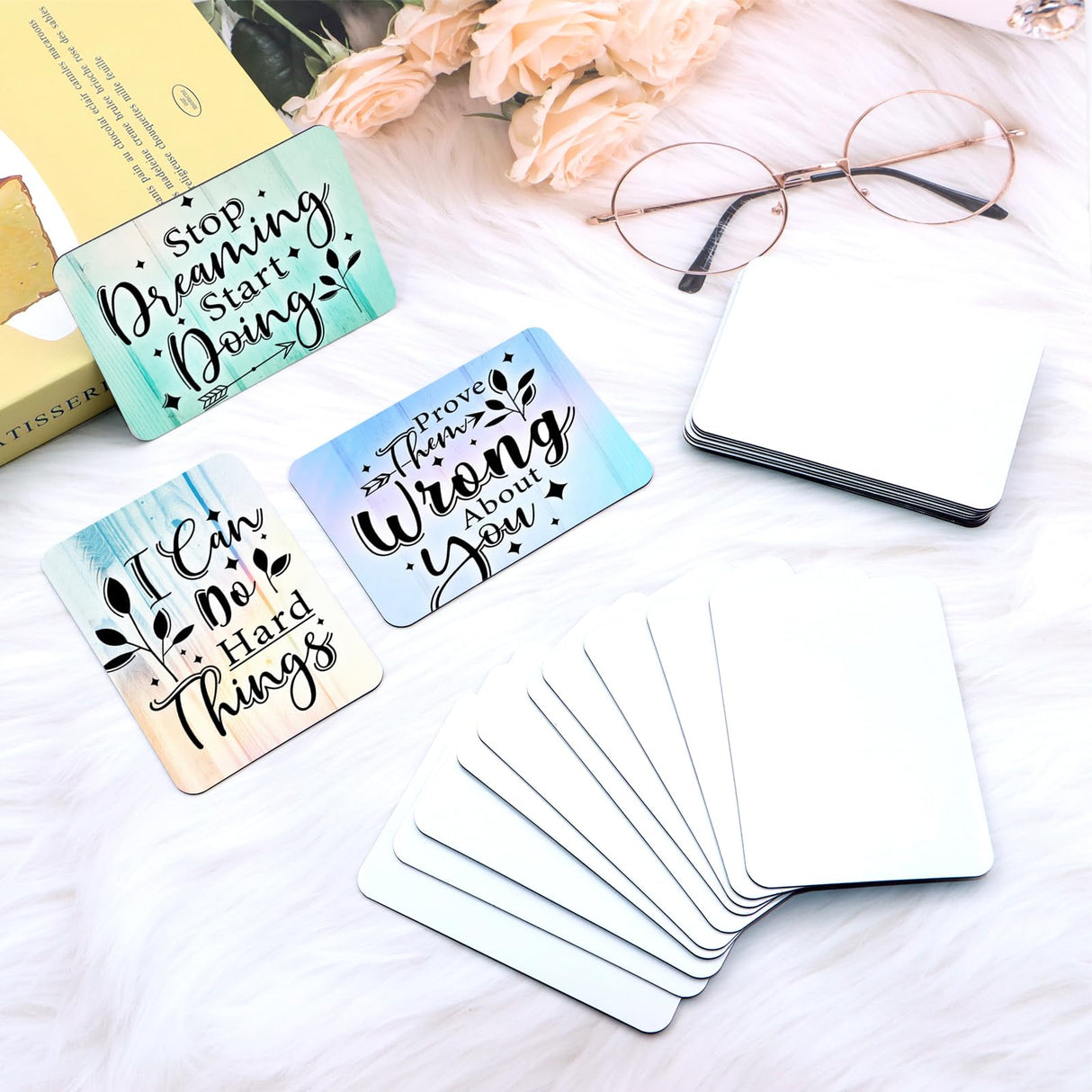 ZYNERY Sublimation Magnet Blanks 3x4.1 inch, 24Pcs Sublimation Blank Fridge Magnets Printable Photos, Personalized Sublimation Magnets for Refrigerator Decoration, Kitchen, Office, Wall ZYNERY