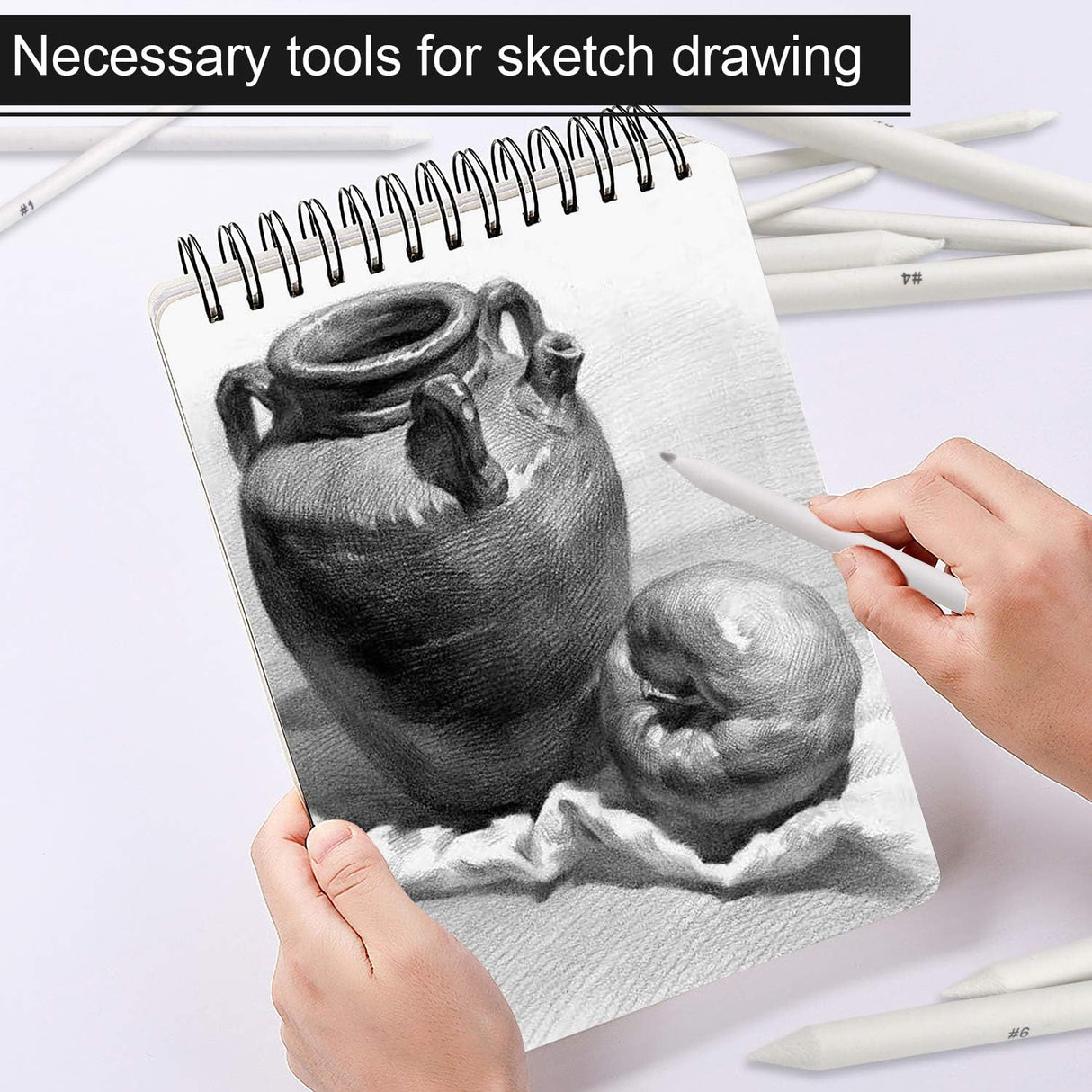 FEBSNOW 84 Pcs Blending Stumps and Tortillions, Paper Art Blenders, Art Pencils, Drawing Pencils for Student Artist Charcoal Sketch Drawing Tools, Sketch Supplies FEBSNOW