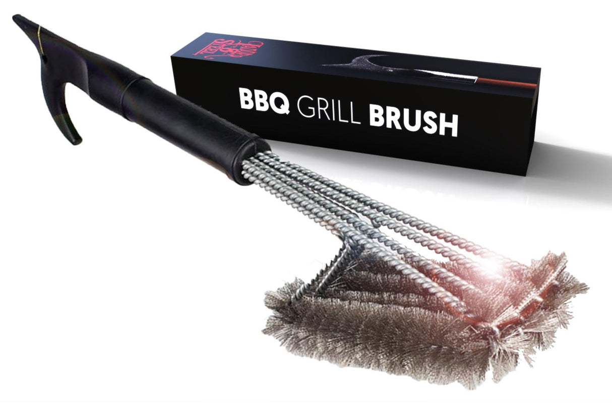 Jolly Green Products Heavy Duty Pike Pole Grill Brush Designed by Firefighter | Grill Brush for Outdoor Grill | BBQ Grill Brush | Best Grill Brush | Gas Grill Brush | BBQ Gifts for Men Jolly Green Products