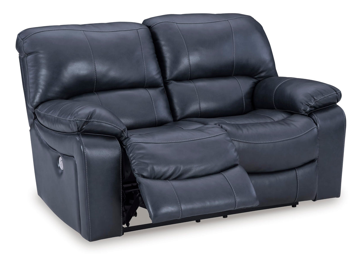 Signature Design by Ashley Leesworth Modern Power Reclining Loveseat with USB Charging Ports, Blue Signature Design by Ashley