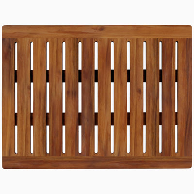 Acacia Wood Shower Mat 24x18 Inches by Demigo, Luxury Bath Mat Non Slip for Bathroom Bathtub Shower Spa Garden Home, Wooden Floor Mat Square Large for Outdoor and Indoor