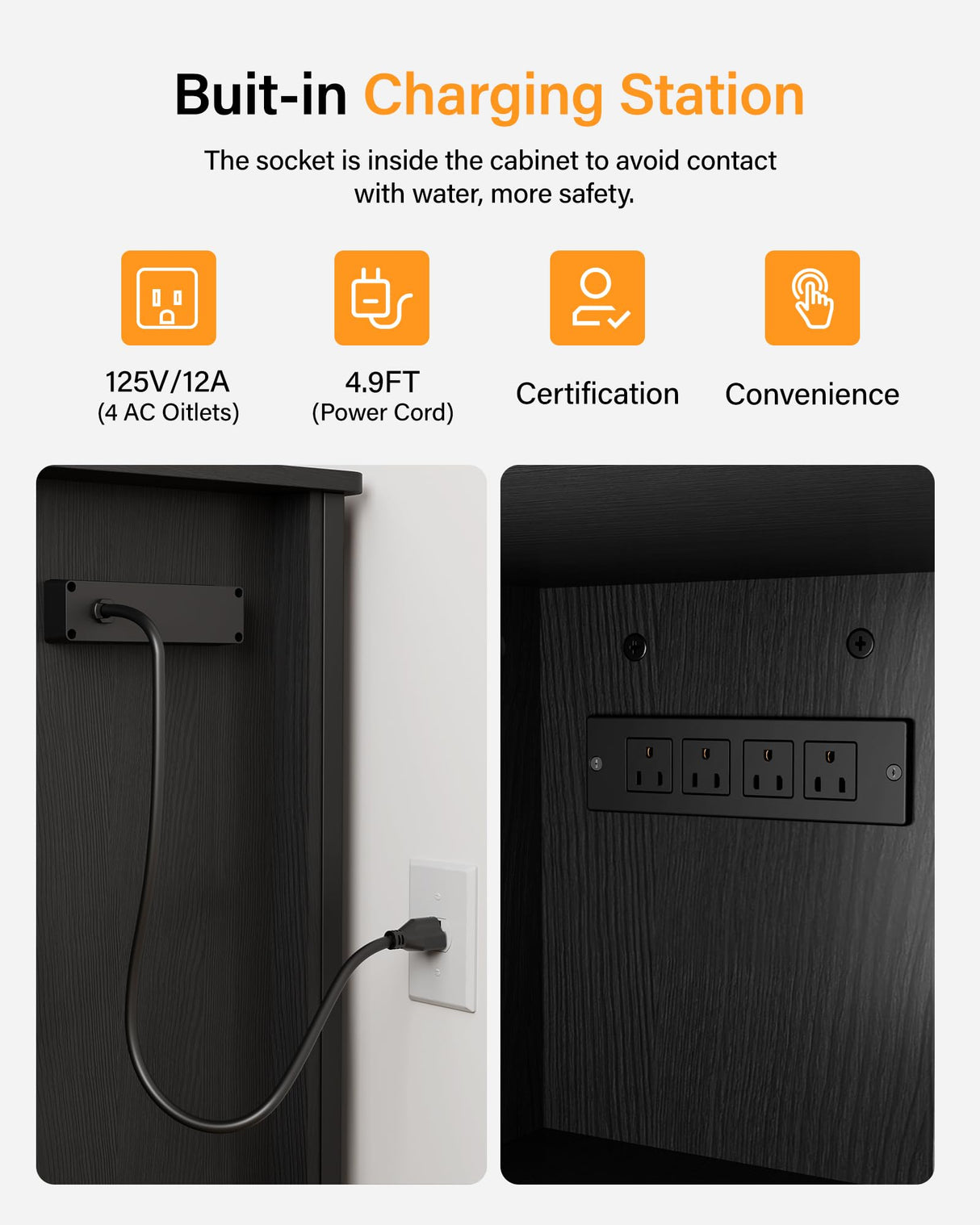 FILKO 40-50 Gallon Fish Tank Stand: Sturdy Aquarium Stand with Storage for 40-50 Gallon Fish Tank - Metal Terrarium Table Cabinet with Power Outlet for Reptile Turtle (40-50 gallon) FILKO