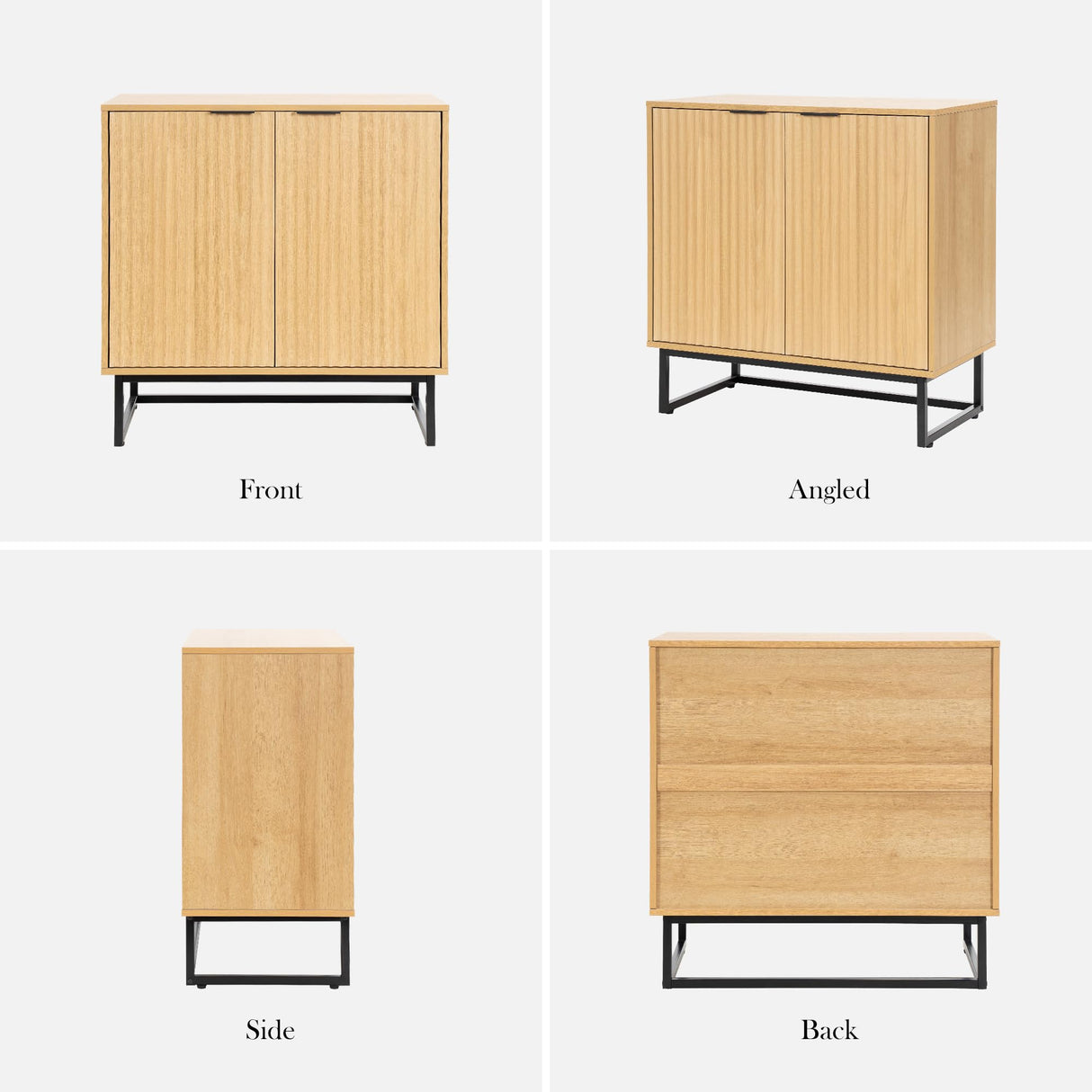 MoomJiee Fluted Storage Cabinet,Wood Sideboard Buffet Cabinet with Adjustable Shelves,Multifunctional Console Table with Storage Credenza Accent Cabinet for Living Room, Dining Room, Hallway MoomJiee