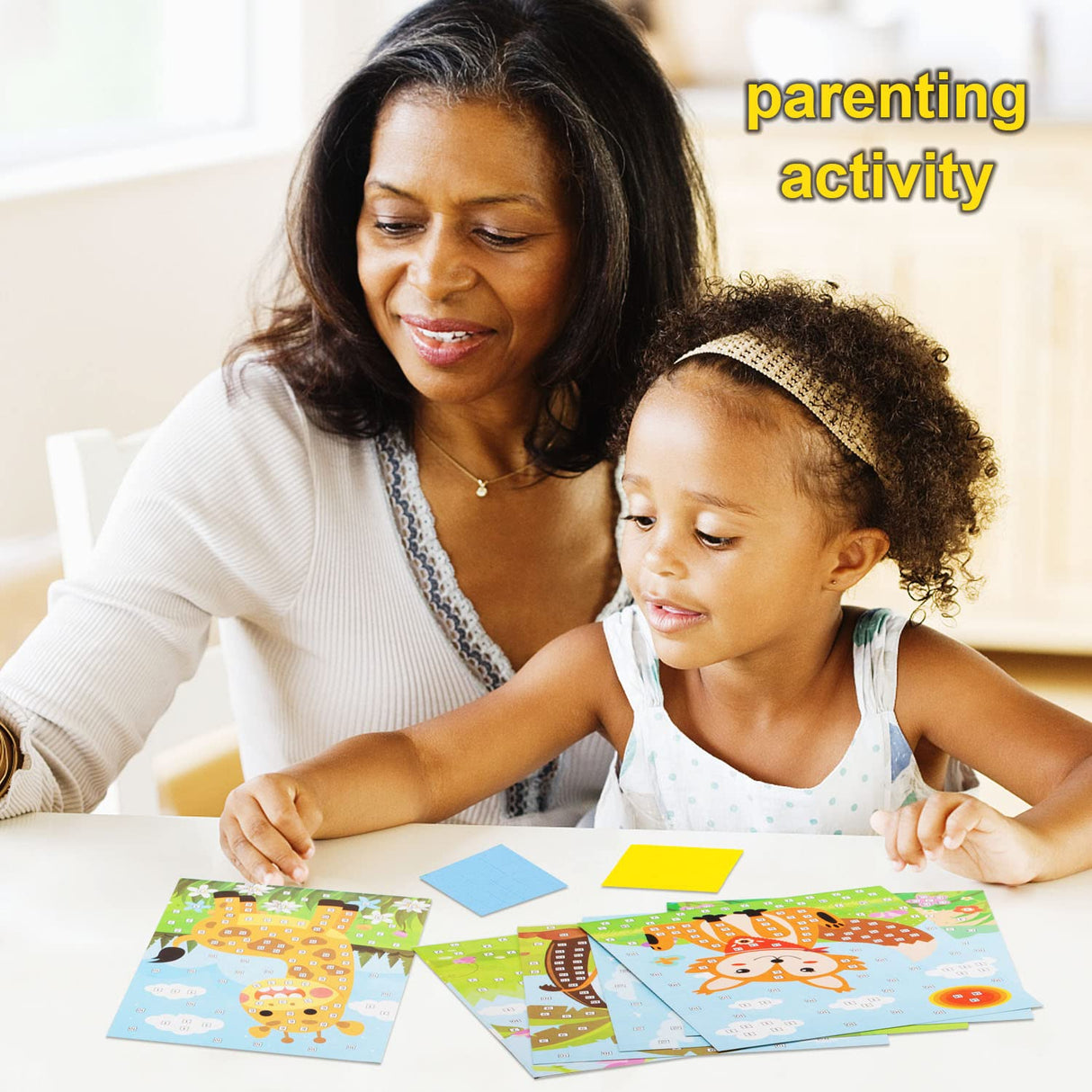 LZHZH 6 PCS - Mosaics Sticker Art Kit for Kids,1260 Pieces Sticky Foam DIY Craft for Boy Girl,Animals Sticker Craft Activities (Age 3+) LZHZH