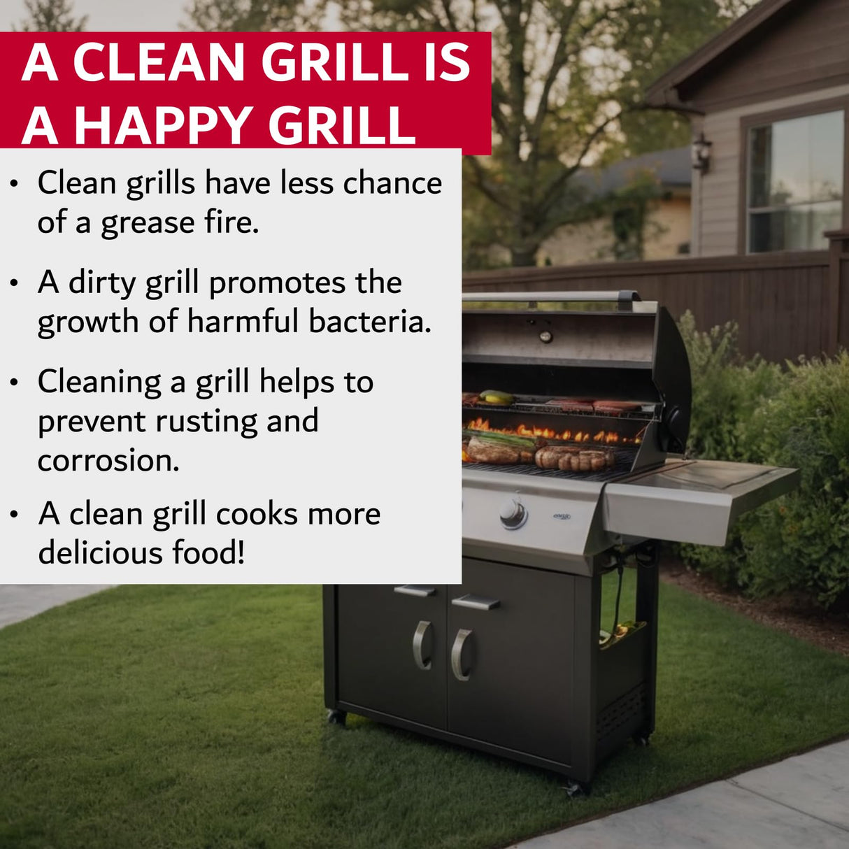 Chef Master Grill Brush & Scraper, Heavy Duty Plastic Handheld Grill Cleaning Brush, Scraper Head with Tough Wire Bristles Grill Brush for Grill Grates, Outdoor BBQ Grill & Grilling Accesories - 90044 Chef Master