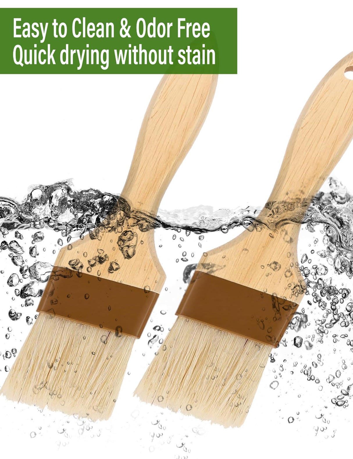 Basting Brush,2" Pastry Brush-Natural Bristle Basting Brush for Cooking and Baking,Food Brush,Oil Brush,Butter Brush, Cooking Brush for Oil and Sauce,Kitchen Brush for Cooking Marinade Baster(2 Pack) NXRACSH