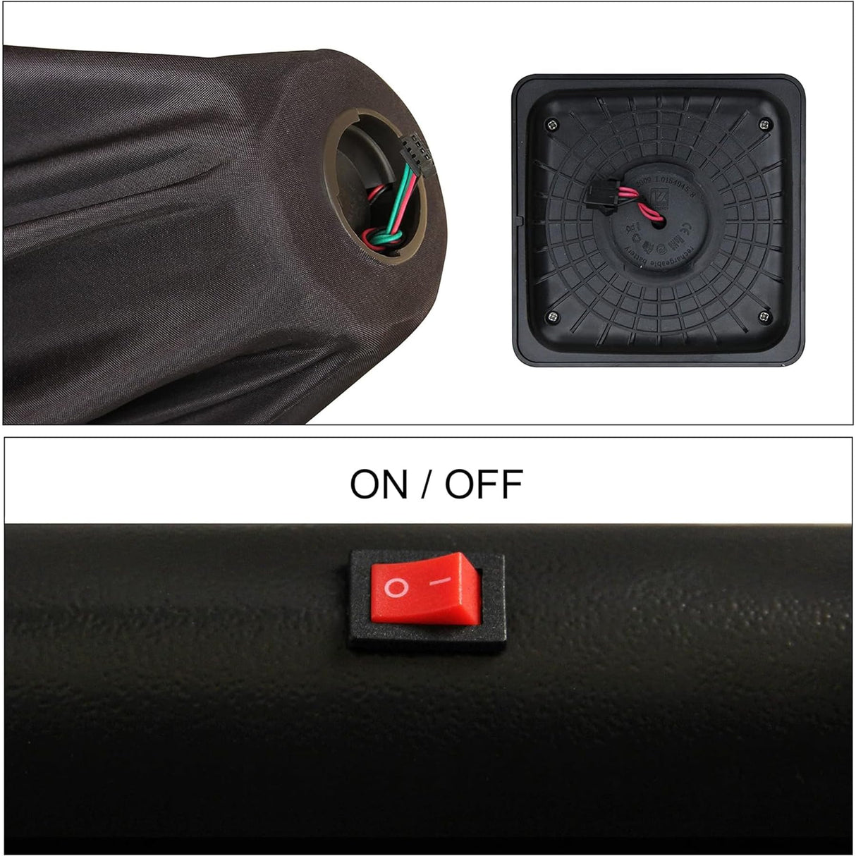 Blissun 9 ft Solar Umbrella 32 LED Lighted Patio Umbrella Table Market Umbrella with Tilt and Crank Outdoor Umbrella for Garden, Deck, Backyard, Pool and Beach (Black and White) Blissun