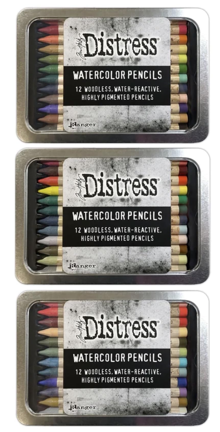 Ranger Ink Bundle - Tim Holtz Distress Watercolor Pencil Bundle Set 4, 5, & 6 - Ideal for Watercoloring, Shading, and Sketching - Premium Art Supplies for Professional Artists Ranger
