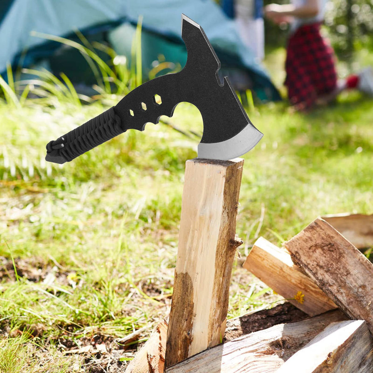 Hitdudu Throwing Axes, 11.8" Throwing Tomahawk w/ 3.5" Blade, Full Tang Stainless Steel Axe Set with Sheath, Paracord Wrapped Handle, Design for Hawks Throwing Recreation and Competition Hitdudu