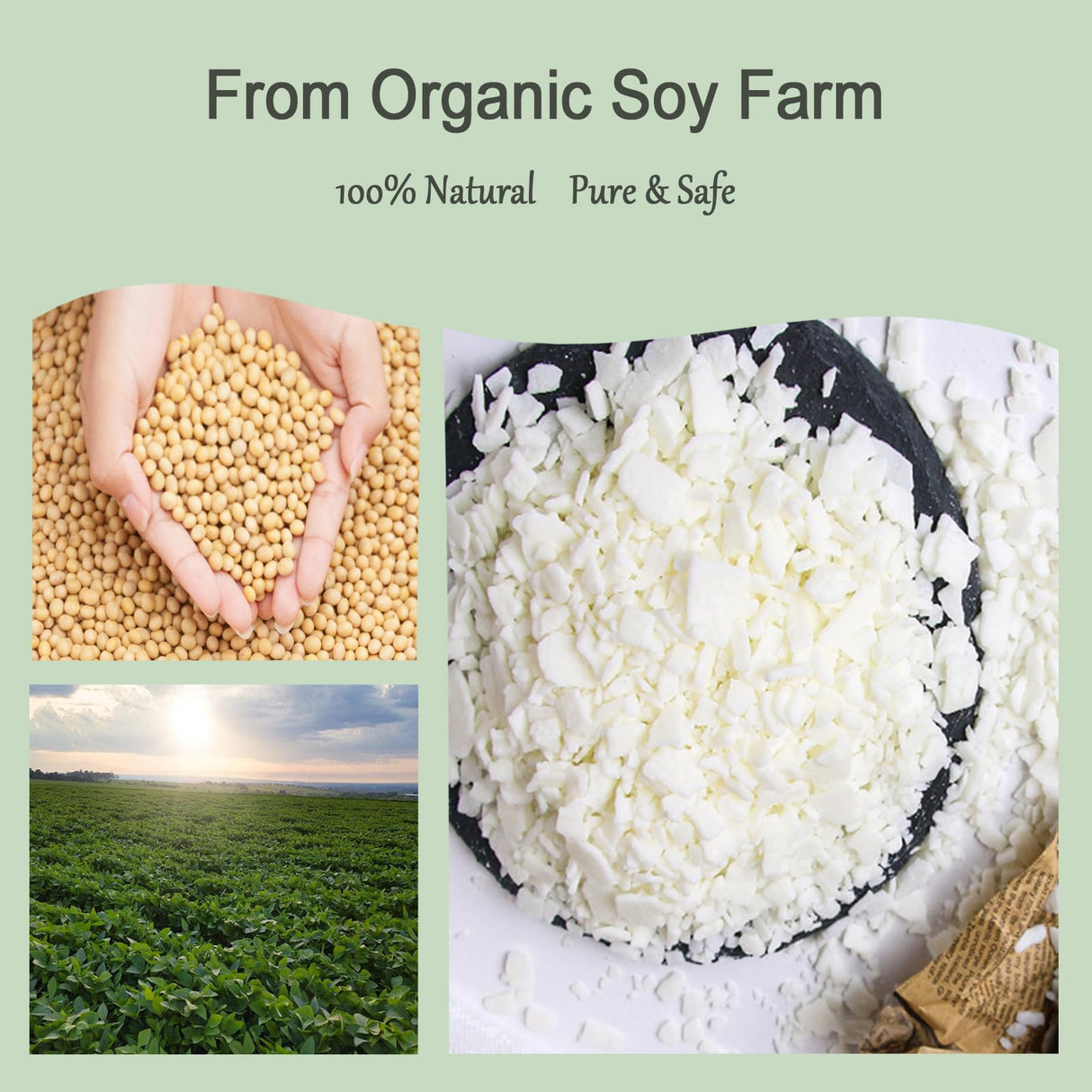 DINGPAI Soy Wax for Candle Making, 5LB Organic Soy Candle Wax Flakes Natural Candle Making Supplies,50 Cotton Wicks,50 Wick Stickers,10 Wick Holders DINGPAI