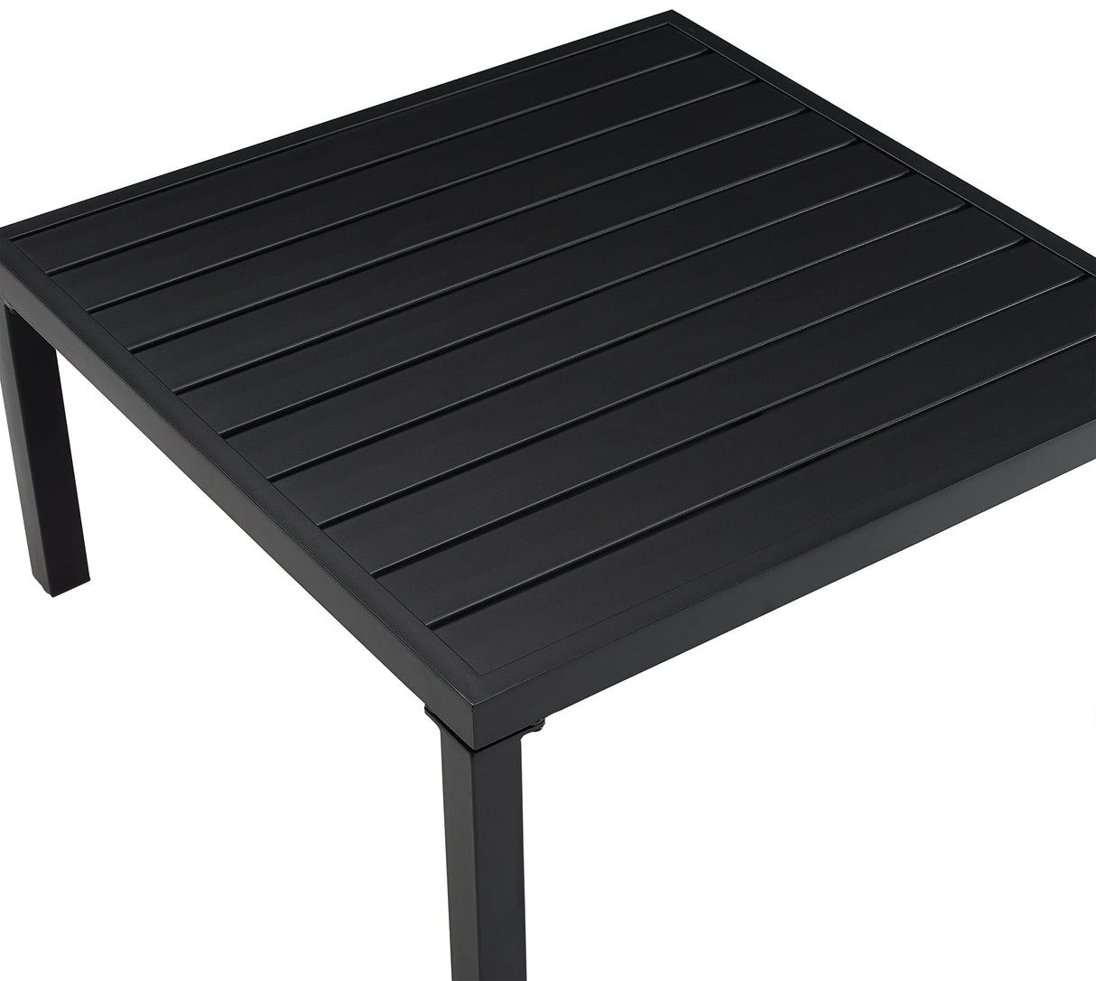 Crosley Furniture Piermont Weather Resistant Metal Outdoor Sectional Coffee Table for Patio, Deck, Porch, Matte Black Crosley Furniture