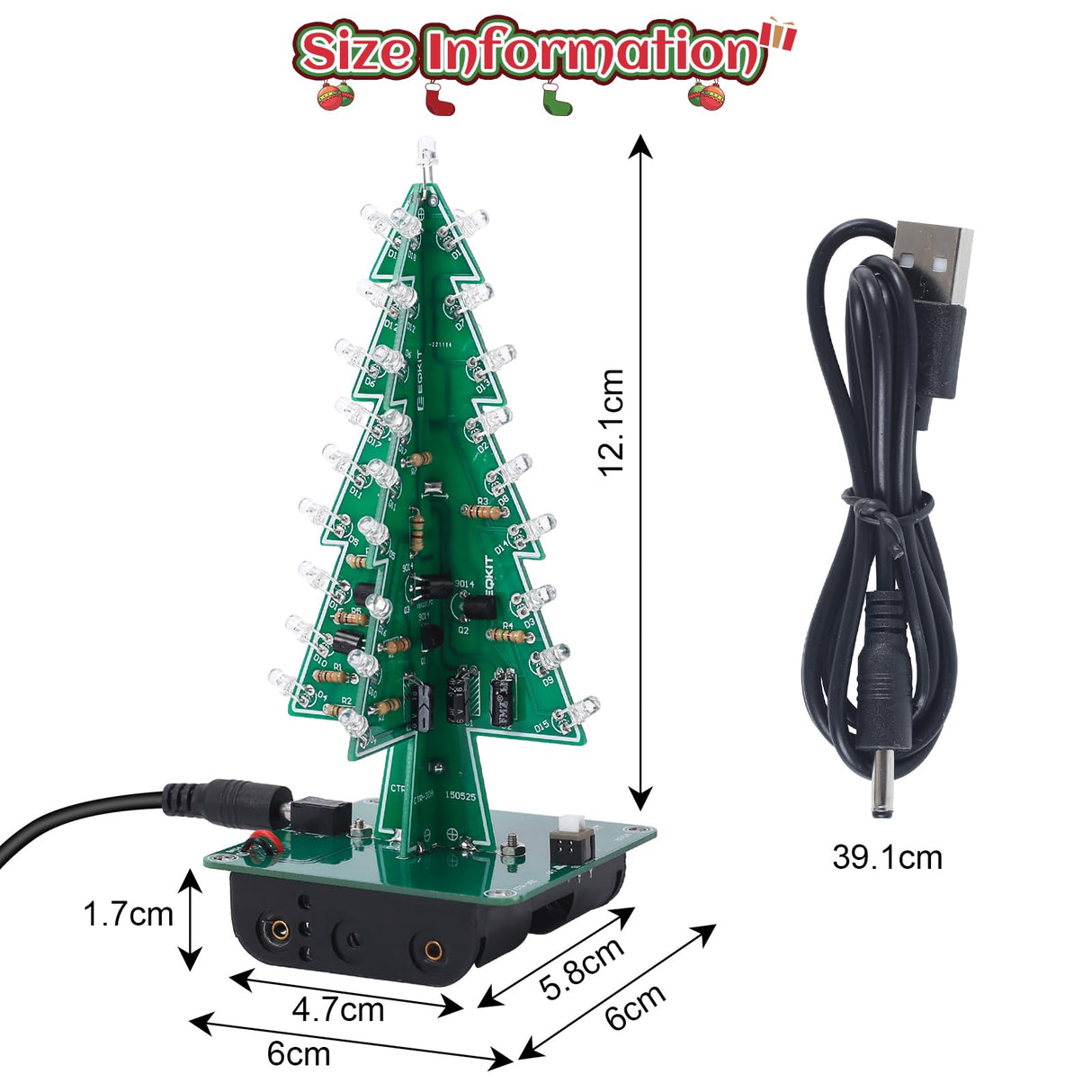 IS Christmas Tree Soldering Project, Icstation 3D Xmas Tree Soldering Kit with LED Flashing Lights Soldering Practice 7 Colors DIY Electronic Assemble Kit for Learning Teaching STEM Educational IS