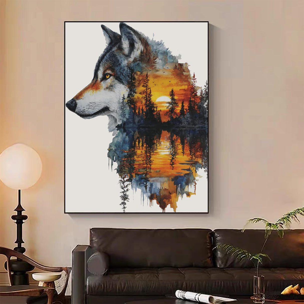 xcemhil Wolf Paint by Numbers Kit for Adults, Wolf Painting by Numbers, Adult Paint by Number Kits Suitable for Gifts and Interior Decor 16x20 Inch xcemhil