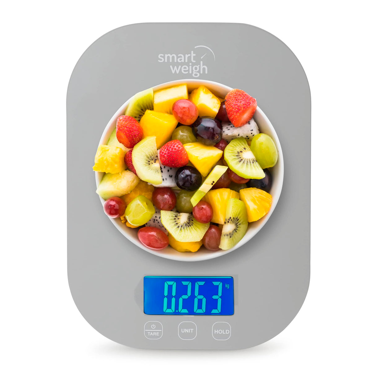 Smart Weigh Gray Digital Kitchen Scale for Cooking, Weight Loss, Calorie Tracking, Baking, Food Portion Control, and Meal Prep - Accurate Measurements in Grams and Ounces Smart Weigh