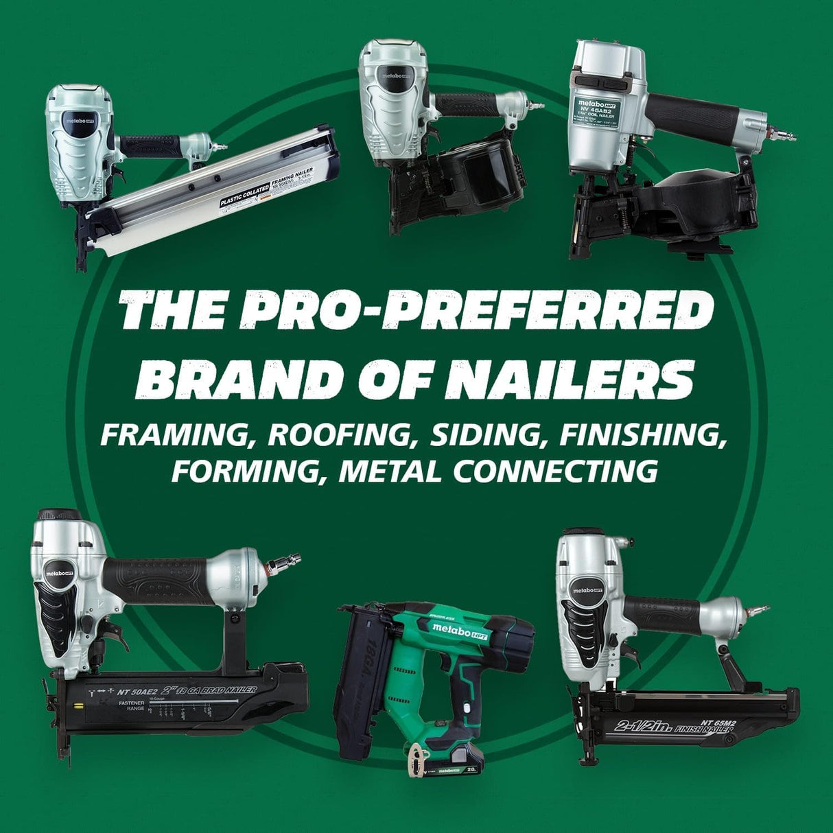 Metabo HPT Roofing Nailer, Pro-preferred Pneumatic Power Nailers in Roofing tools, Pneumatic Roofing Nailer for Asphalt Roofing Shingles, Nailer 16 Degree 7/8″ to 1-3/4″ Roofing Nails, NV45AB2 Metabo HPT