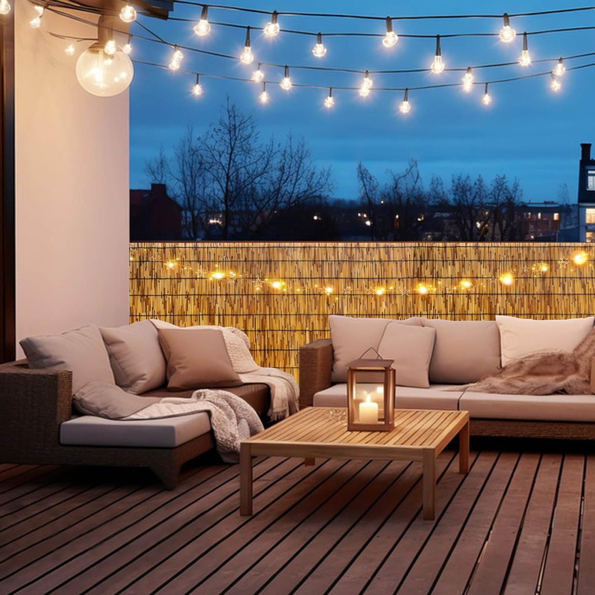 Bamboo Screen Fencing 1 2 3 4 5 6 Feet High Natural Porch Screening Rolls Balcony Privacy Screen Sun Shade for Outdoor Old Fence Patio Backyard Divider Decorative Sturdy & Straight Easy to Cut Uveteniy