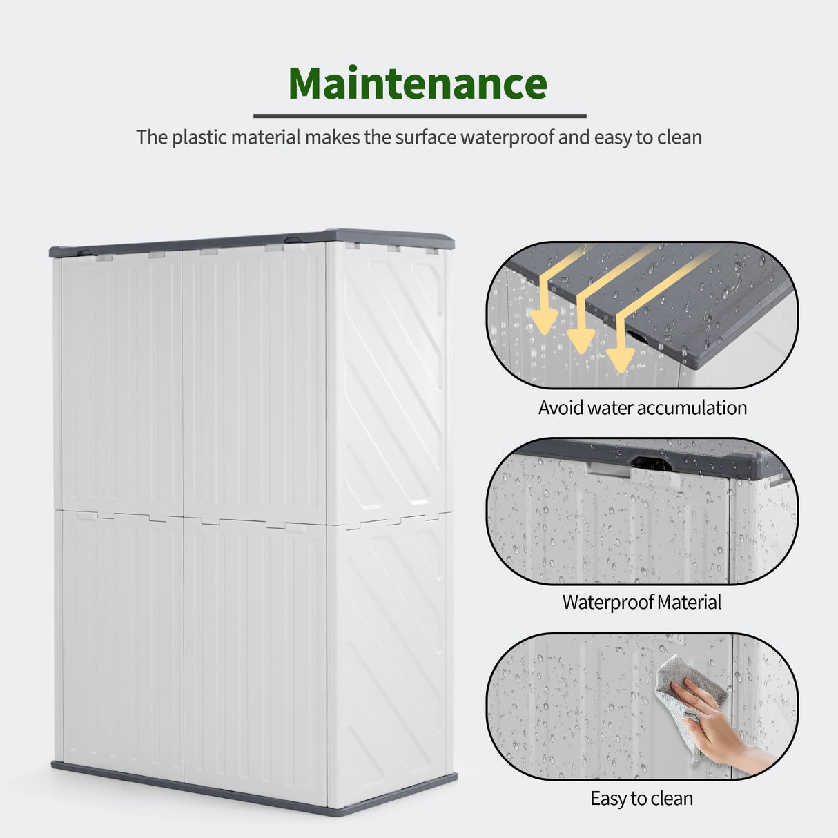 Macrout Plastic Storage Shed 4.3 x 2.5 ft, Waterproof Outdoor Storage Cabinet with Floor, Resin Shed for Garden and Patio (Included Metal Shelves) M MACROUT