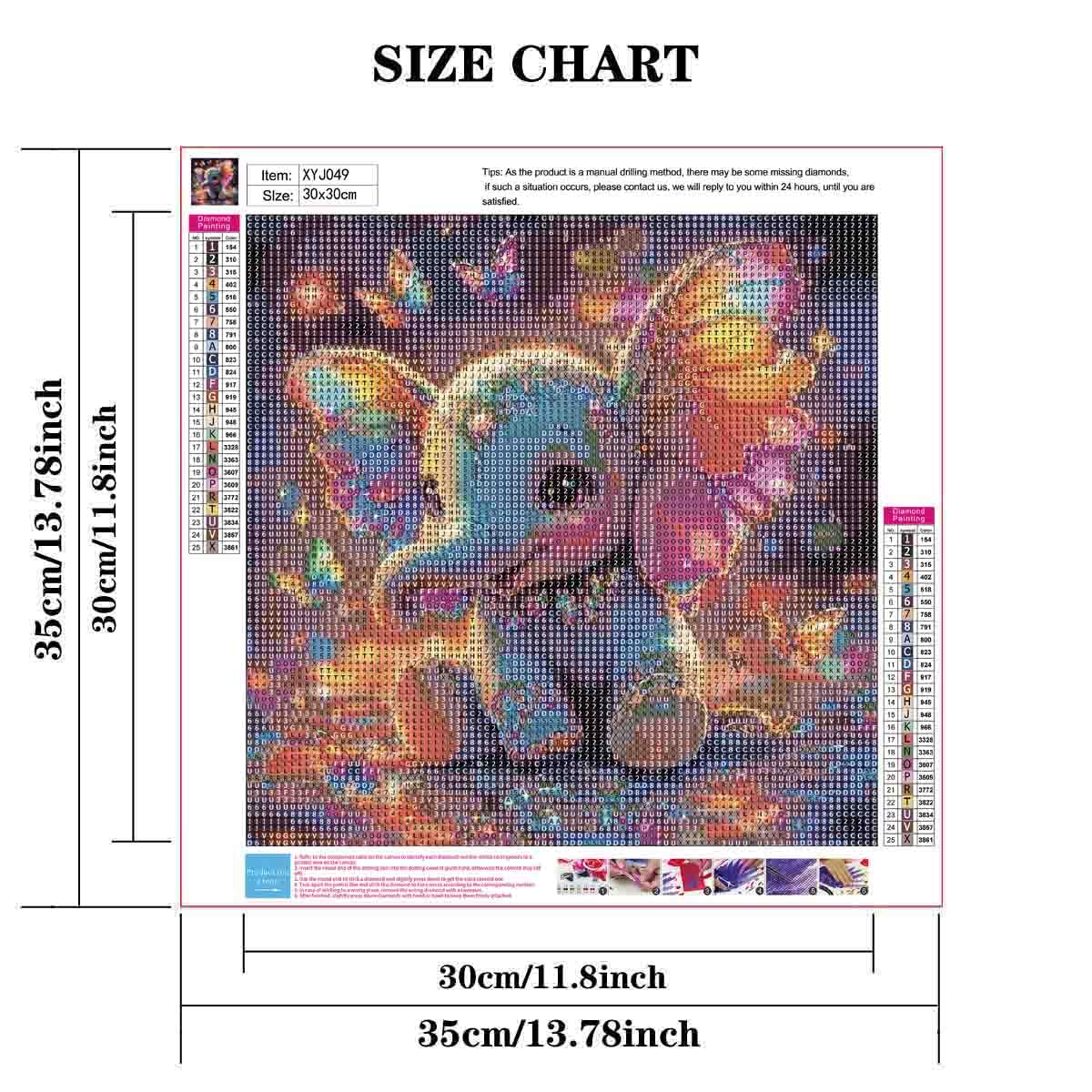 DIY Diamond Painting Kits for Adults, 5D Animal Elephant Diamond Art Kits for Beginners, Butterfly Round Diamonds Pictures Crafts, Full Drill Gem Art for Home Decor 12x12Inch wavaiov