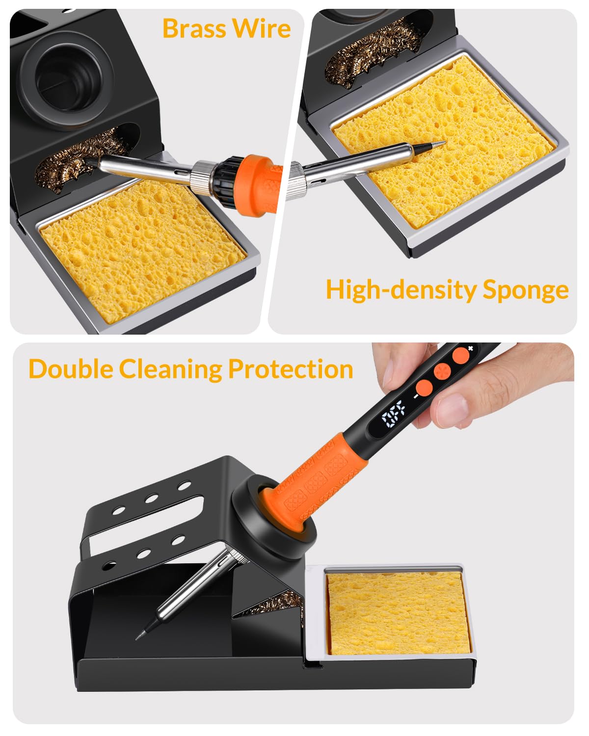 Soldering Iron Kit, 100W High Power Soldering Iron, Fast Heating, Digital Display Temperature Control Accurate 356°F-896°F, Portable Soldering Kit with Protective Cap, Automatic Sleep Mode Aucanla