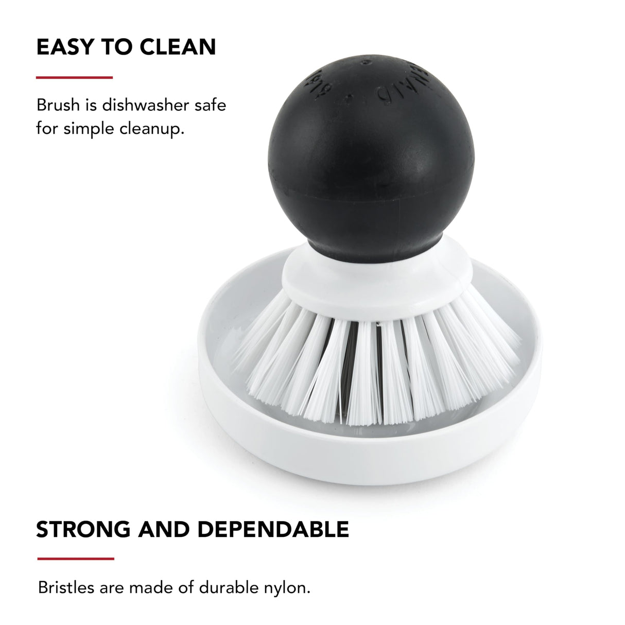 KitchenAid Palm Brush With Dish Tray to Keep Countertops Dry and Clean, Durable Nylon Bristles for Tough Cleaning, Dishwasher Safe, 2-Piece, Black KitchenAid
