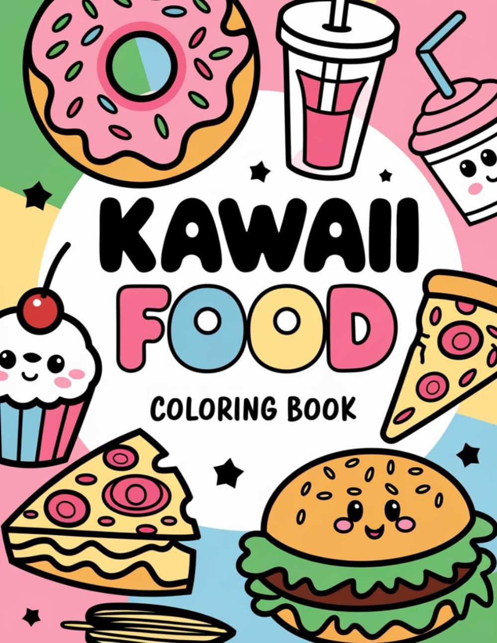 Kawaii Food Coloring Book (Kawaii Food Coloring Pages) WoodArtSupply