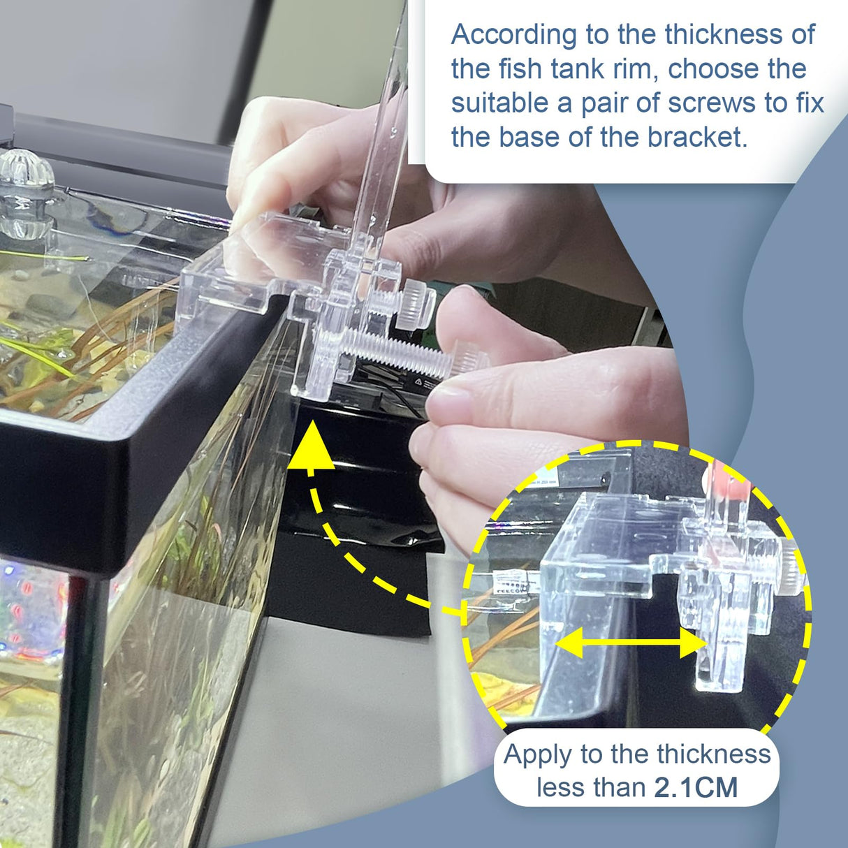 driamor Aquarium Light Riser Adjustable, Clear Acrylic Fish Tank LED Light Stand Aquarium Lamp Holder Bracket Kit 2pcs Transparent Support for Width 2.5-4.4 Inches Light with Extendable Bracket driamor