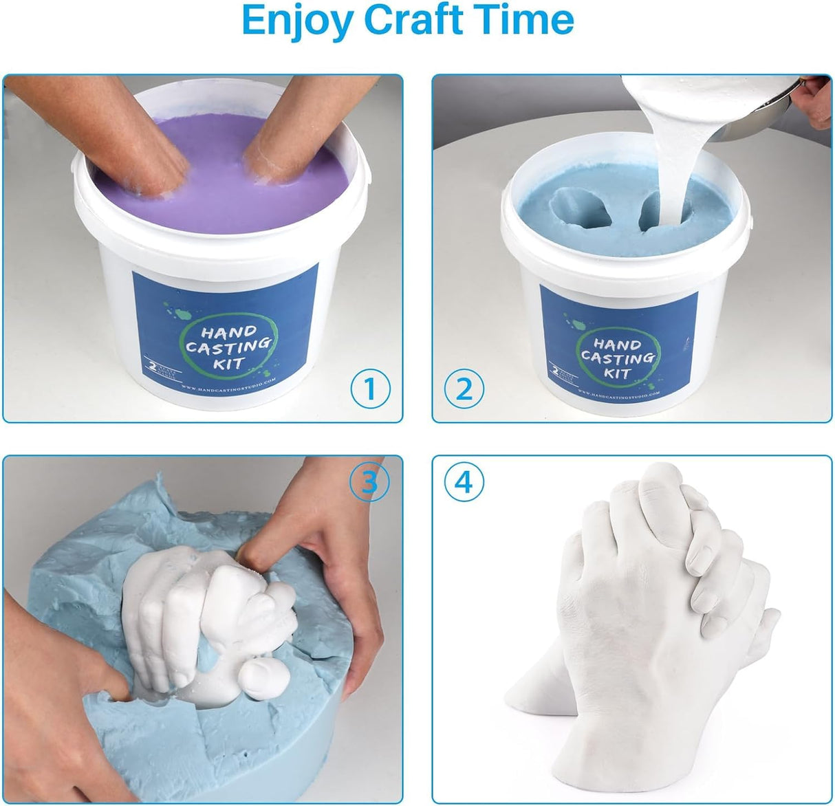 Hands Casting Kit, DIY Plaster Statue Molding Kit & Hand Casting Kits for 2 Adult, Wedding, Friends, Anniversary, Hand Hold Casting Kit for Holiday Activities and Perfect for Couple Gift Ideas Godora