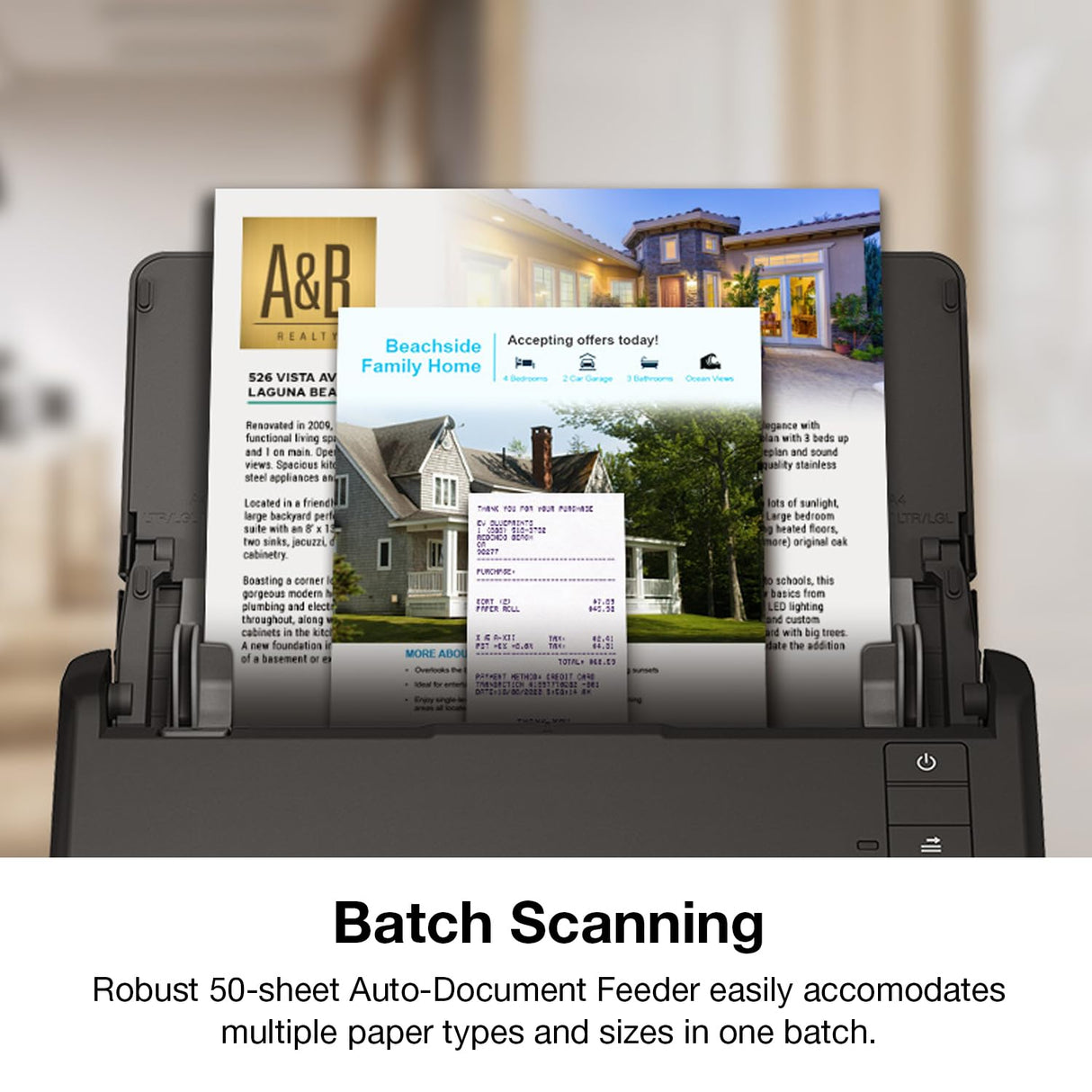 Epson Workforce ES-400 II Color Duplex Desktop Document Scanner for PC and Mac, with Auto Document Feeder (ADF) and Image Adjustment Tools, ES-400 II Epson