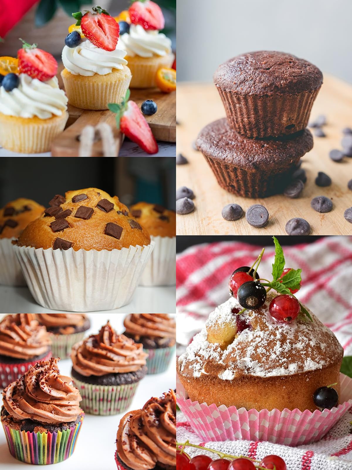 Walooza Muffin Cupcake Pan, Muffin Tins Nonstick 6, Muffin Top Cookie Cheese Cake Pan for Baking, Toast Oven Baking Supplies Small Cake Pans Muffin Cups Non Stick Walooza