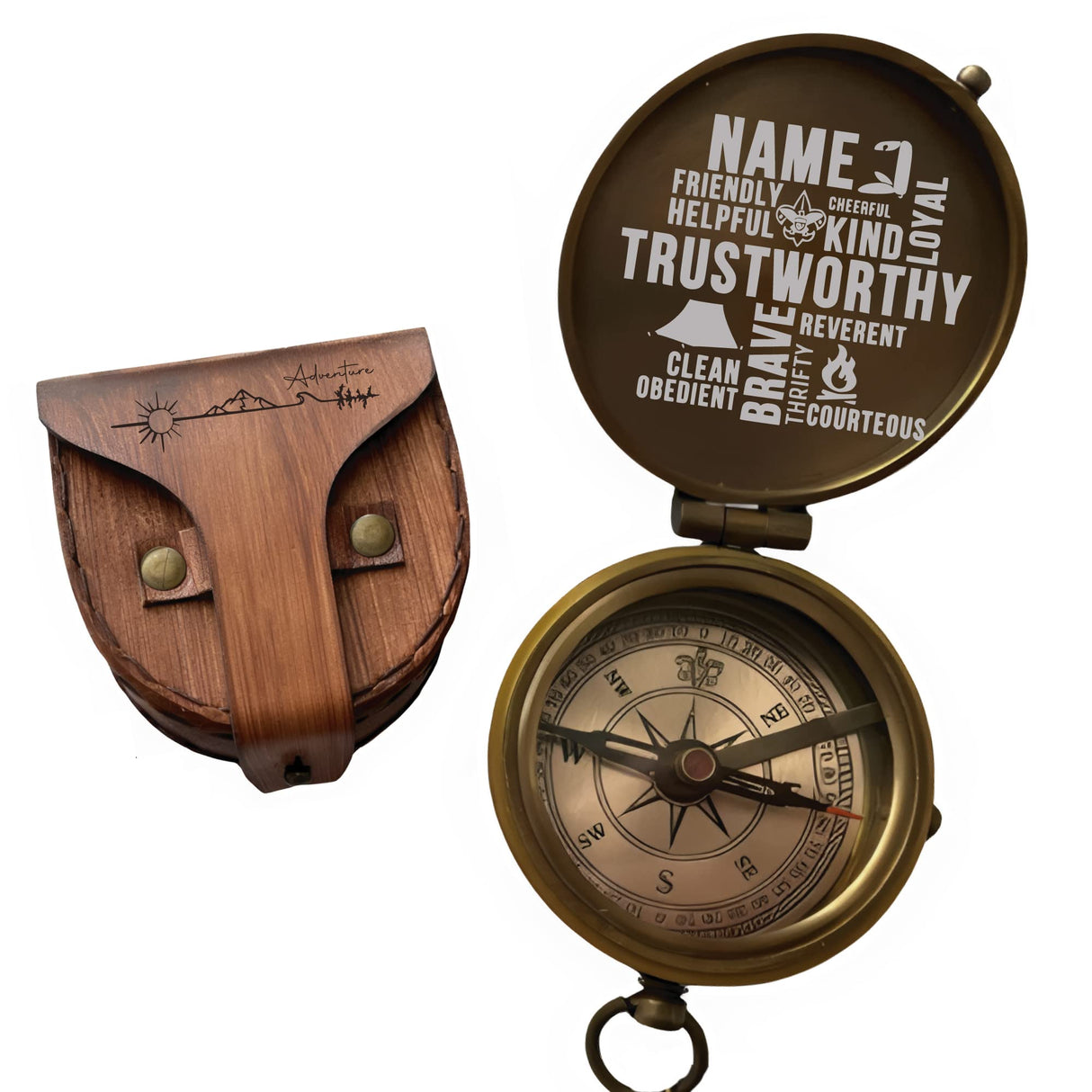 Custom Engraved Working Compass, Personalized Compass, Baptism Compass, First Communion Gift, Groomsmen Gift, Wedding Gift, Hiking Gift,Corporate Gift, Engraved Gift,Baptism Gift Personalized Keepsake Inspire Shopping