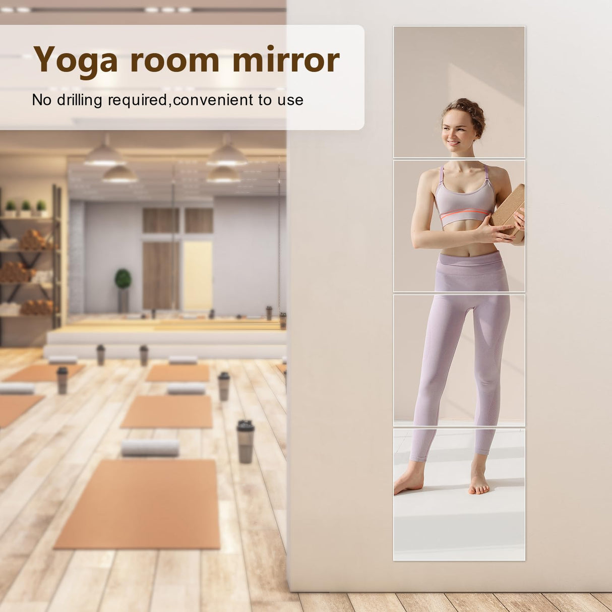 Mirror Wall Full Length,12X12 Inch Unbreakable Mirror Tiles for Bedroom Home Gym Door, Acrylic Squares Mirror Full Body Shatterproof Mirror Stickers for Walls,Mirror Sheets (4pcs) Shiftshade