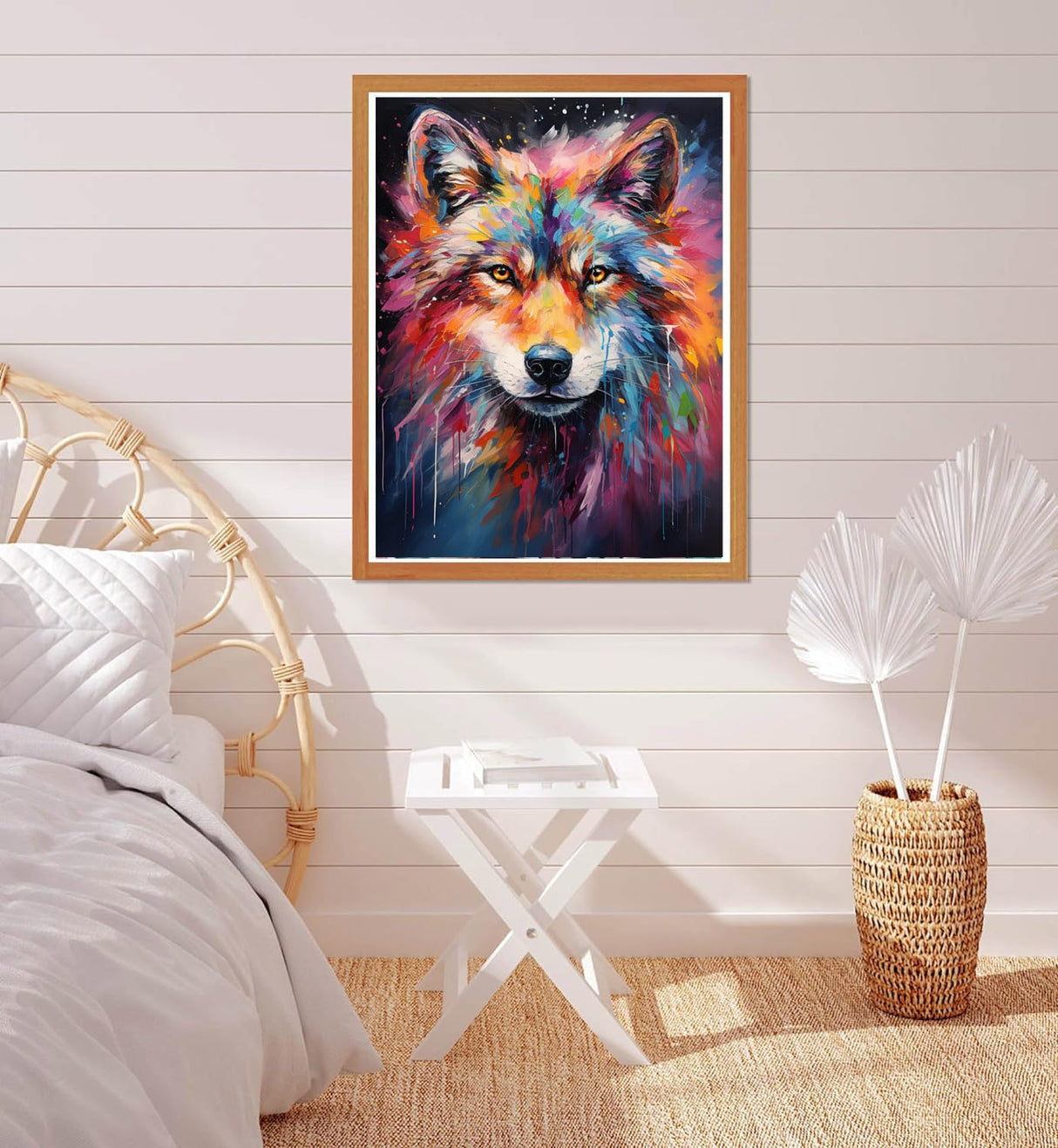 Bimkole Wolf Paint by Number for Adults, DIY Oil Painting Kit on Canvas with Paintbrushes and Acrylic Pigment, Perfect for Paint by Numbers for Adults Beginner, for Home Wall Decor16x20 Inch Bimkole