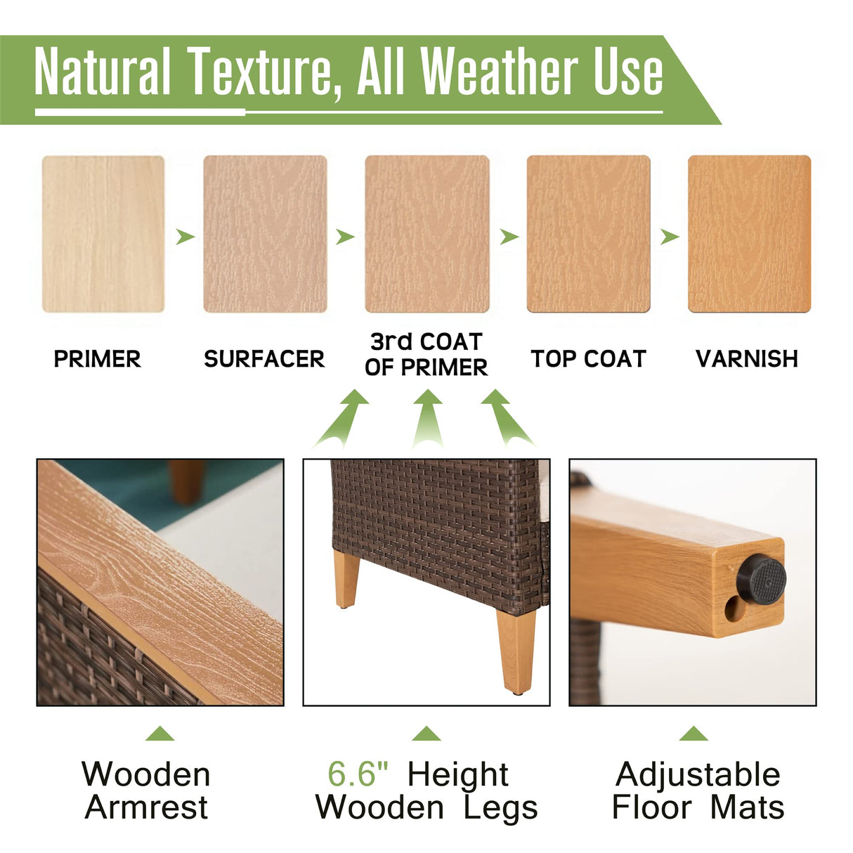 PHI VILLA 9-Piece Outdoor Sectional Porch Furniture Set, Outdoor Wicker Rattan Sofa Patio Set for 9 Seats with Cushions, Blue PHI VILLA