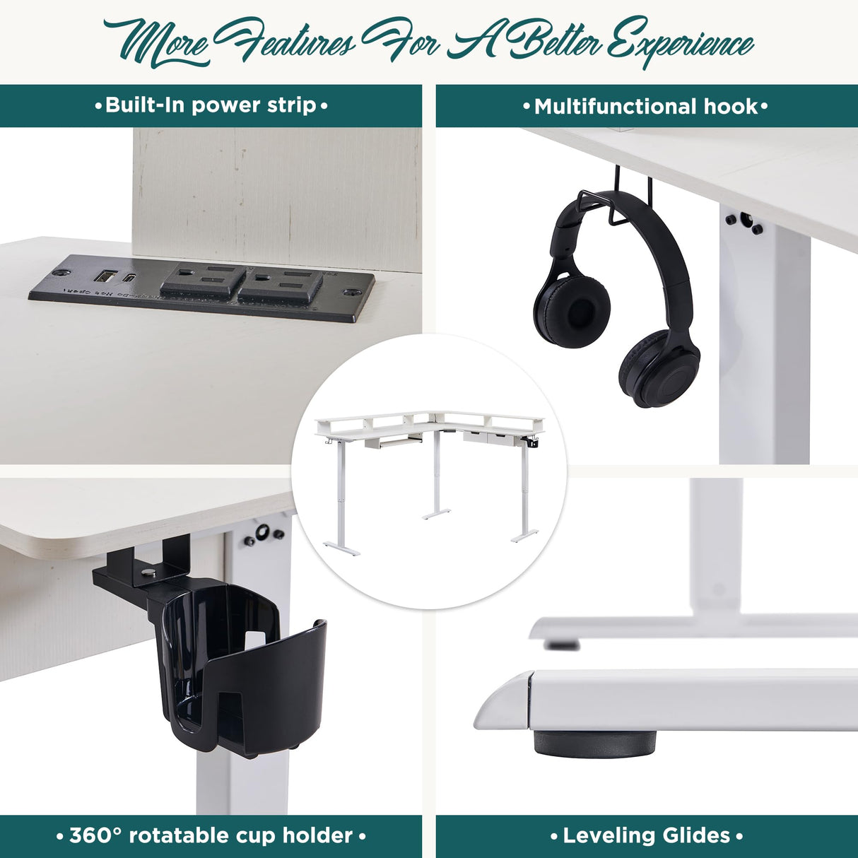 RedLemon 75X60 Inches L Shaped Electric Standing Desk,Height Adjustable Corner Gaming Desk with Drawers, Keyboard Tray, Power Outlets & LED Lights, Computer Desk with Monitor Shelf, Dark Rustic Oak RedLemon