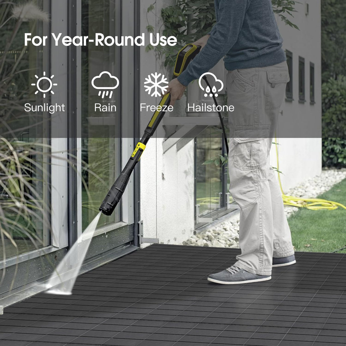 9 Pcs Plastic Interlocking Deck Tiles 12“x 12” for Bathroom, Swimming Pool, Garden, Balcony, Indoor & Outdoor Floor Drainage, Non Slip Soft Floor Mat YI