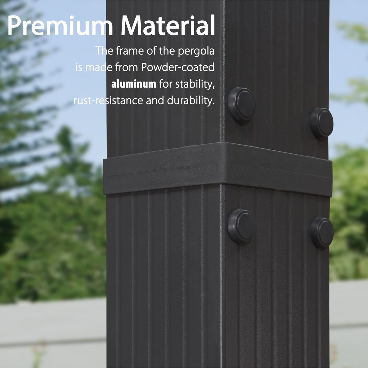 PURPLE LEAF 11' X 13' Outdoor Pergola with Retractable Canopy Aluminum Shelter for Porch Garden Beach Sun Shade Grape Trellis Pavilion Grill Gazebo Modern Backyard Deck Metal Patio Pergola Gray PURPLE LEAF