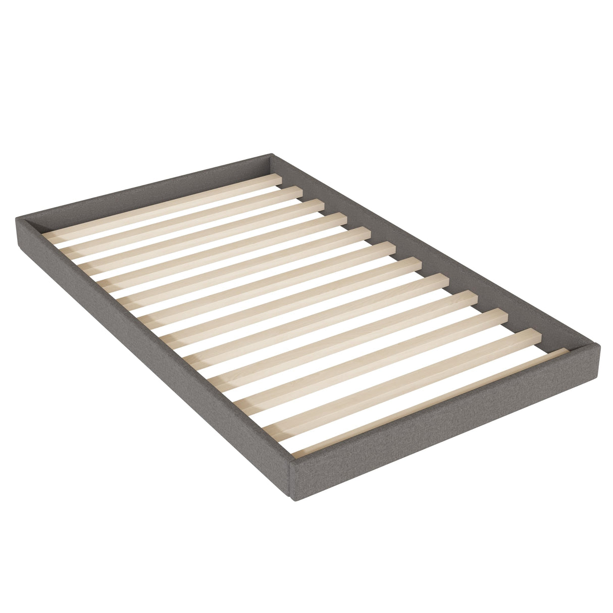 CITYLIGHT Queen Upholstered Platform Bed with Twin Size Trundle and USB Ports on Each Side, Queen Bed Frame with Trundle for Bedroom, Linen Fabric,No Box Spring Required,Grey CITYLIGHT