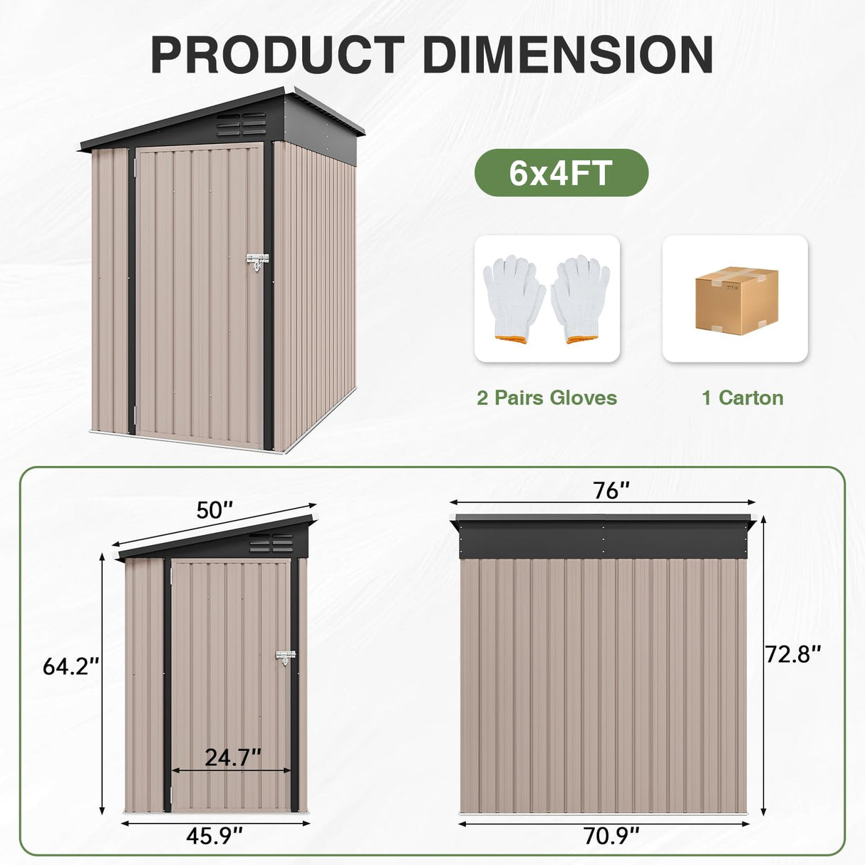 Jolydale 6' X 4' Lean to Storage Shed Jolydale