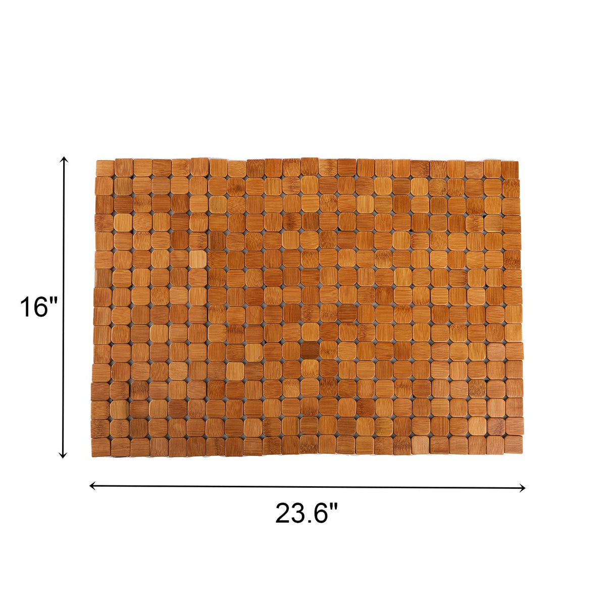 Dicunoy Bamboo Bath Mat, Bathroom Shower Rug, Wooden Toilet Doormats for Shower Doorsteps, Sauna, Tub (23.6" L x 16" W) Dicunoy