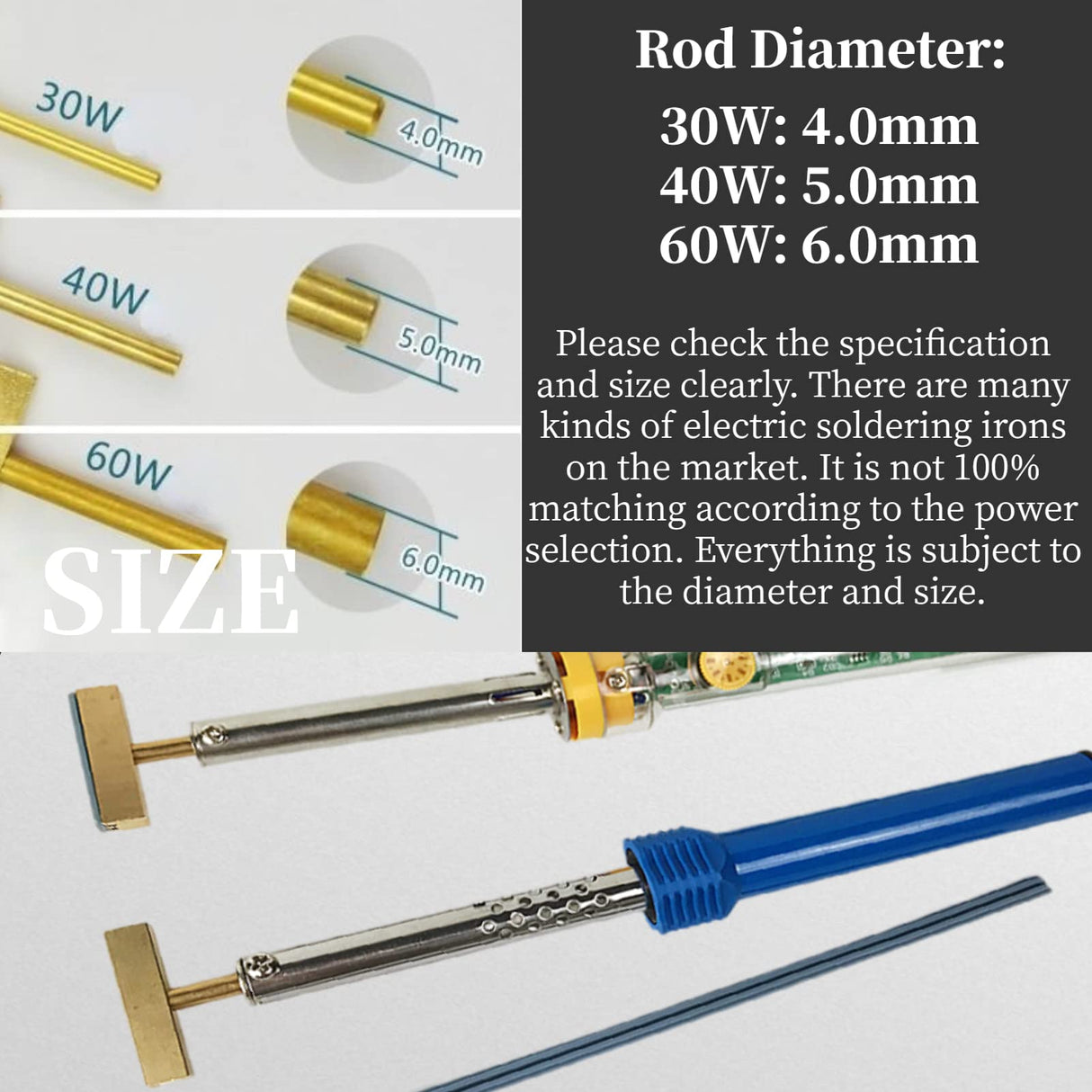 3pcs T Tip Soldering Iron with Hot Press Stripe for LCD Screen Flex Ribbon Cable Repair 30W/40W/60W Hilitand