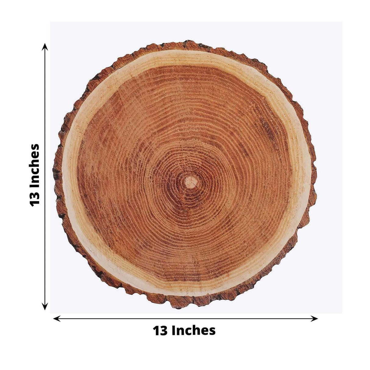 Efavormart 6 Pack | 13" Rustic Natural Wood Slice Design Disposable Serving Trays, Round Farmhouse Paper Charger Plates Efavormart.com