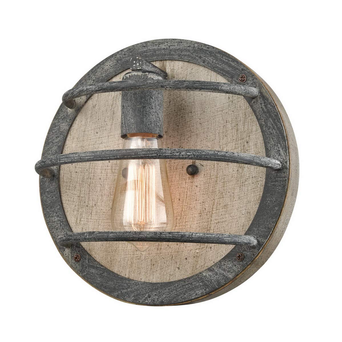 DAYCENT Farmhouse Sconces Wall Lighting Weathered Wood Wall Sconce Rustic Flush Mount Stained Finish DAYCENT