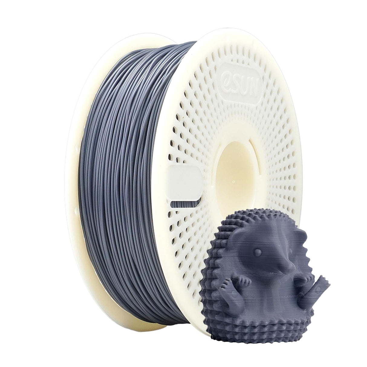 eSUN PLA+ Refilament 1.75mm and Upgarded eSpool+ Set, Reusable and Removable Filament Spool Replacement with 3D Printer Refill PLA Plus, 1KG Spoolless 3D Printing Filament, Grey eSUN