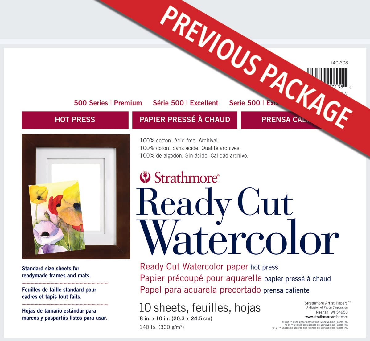 Strathmore Watercolor Paper Pack 8"X10"-10 Sheets -140308 Strathmore