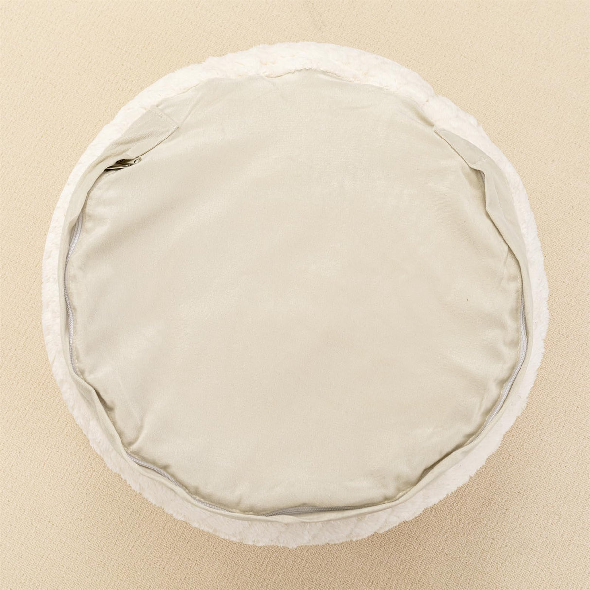 Round Pouf Ottoman 20 x 20 x 14 Inches Boho Poof Home Decor Floor Pouffe Ottoman Foot Rest for Couch Sofa Bean Bag Chairs Living Room Bedroom Cream Poofieotto