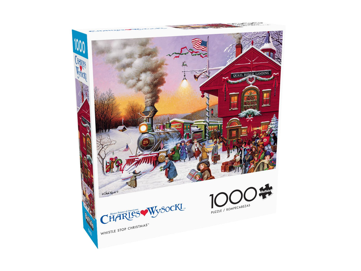Buffalo Games - Charles Wysocki - Whistle Stop Christmas - 1000 Piece Jigsaw Puzzle for Adults -Challenging Puzzle Perfect for Game Nights - Finished Size is 26.75 x 19.75 Buffalo Games