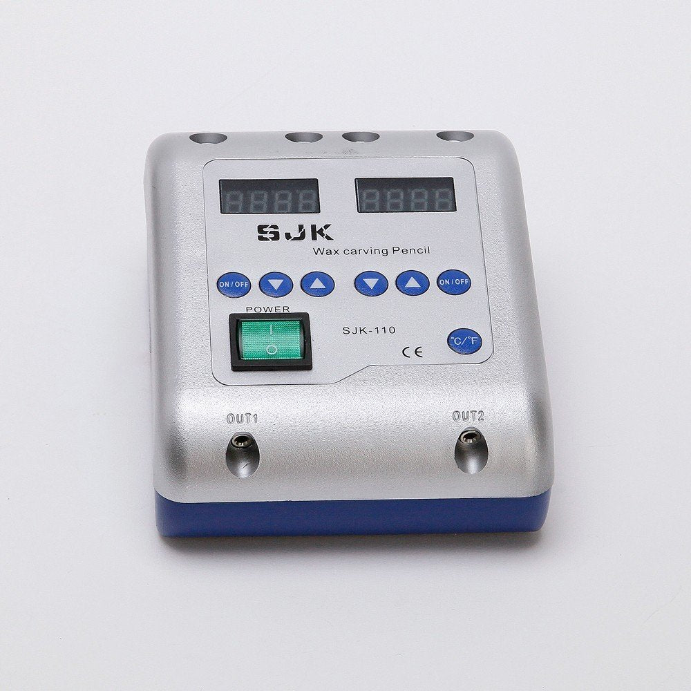 Smiledt Electric Waxer Carving Knife Machine Double Pen and 6 Wax Tip Pot for Dental Lab Smiledt