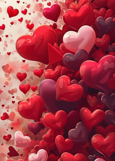 KINPLUB Love Heart Diamond Art Kits for Adults, 5D Diamond Painting Kits for Adults Beginners, DIY Full Round Drill Paint by Diamonds, Home Wall Decor 12x16 Inch