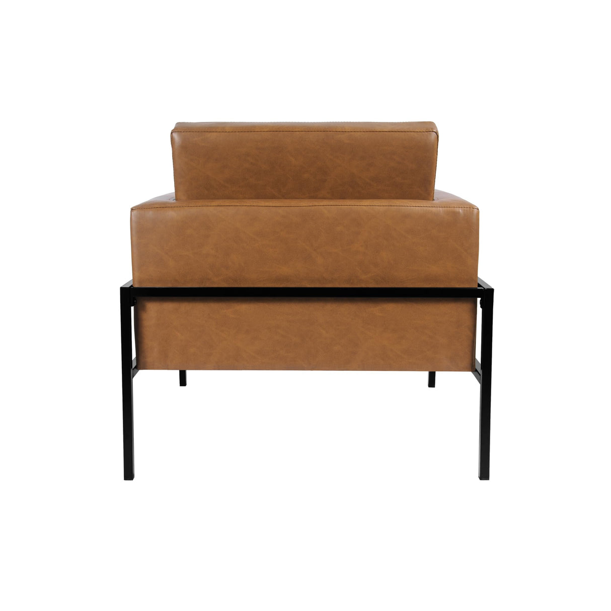 HomePop Modern Metal Frame Accent Chair Home Décor|Accent Chairs for Living Room & Bedroom - Carmel Faux Leather HomePop